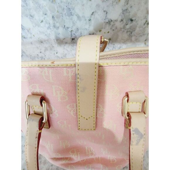 Dooney and Bourke VTG Canvas Leather Bucket Shoulder‎ Bag Pink 1970's  DAMAGE - Picture 6 of 16